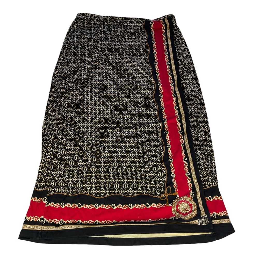 Talbots Black and Red Midi Skirt